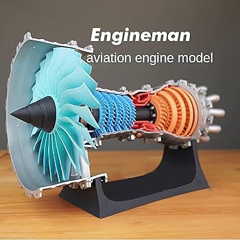 航空機エンジン模型 リアルに拘る 内部の細部まで再現された航空機用ジェットターボ